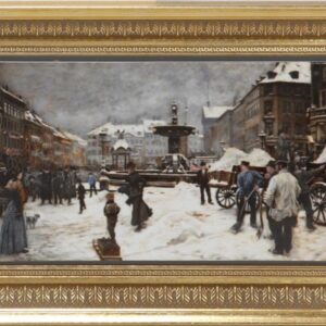 Royal Copenhagen - Paul Fischer - Vinterdag på Gammeltorv